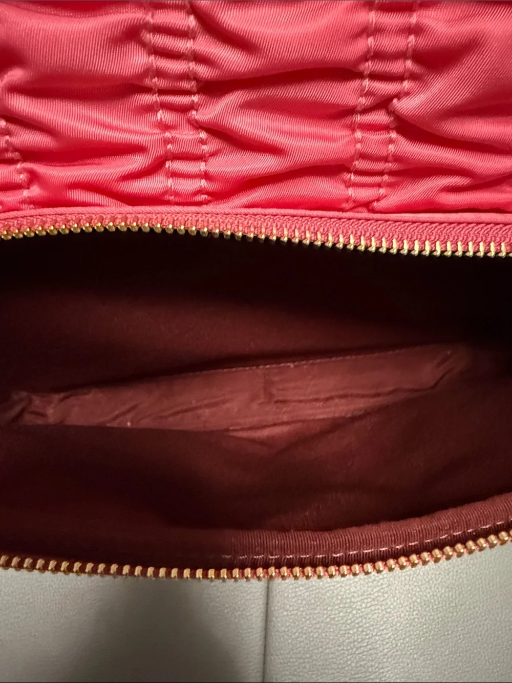 Coach Pink Quilted Tote Bag with Front Zip Pocket